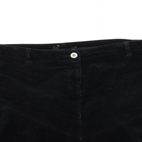 Dorothy Perkins Womens Black  Corduroy Mini Skirt Size 20
