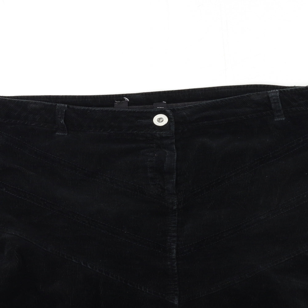 Dorothy Perkins Womens Black  Corduroy Mini Skirt Size 20