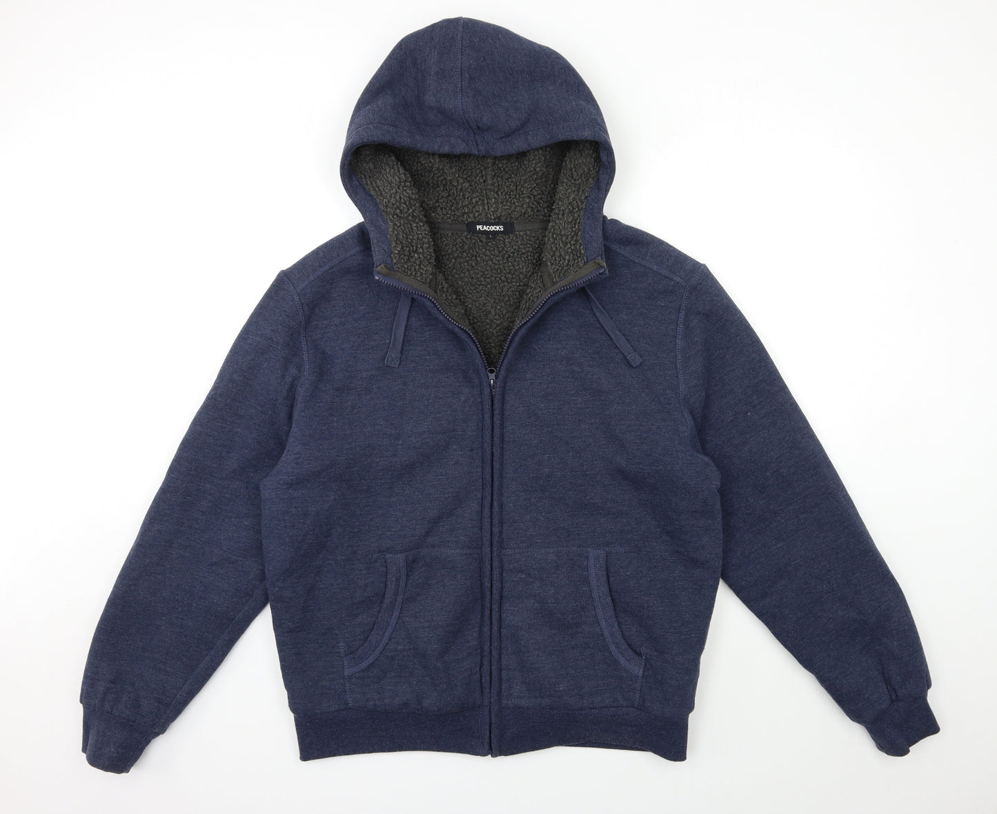 Peacocks Mens Blue   Full Zip Hoodie Size L