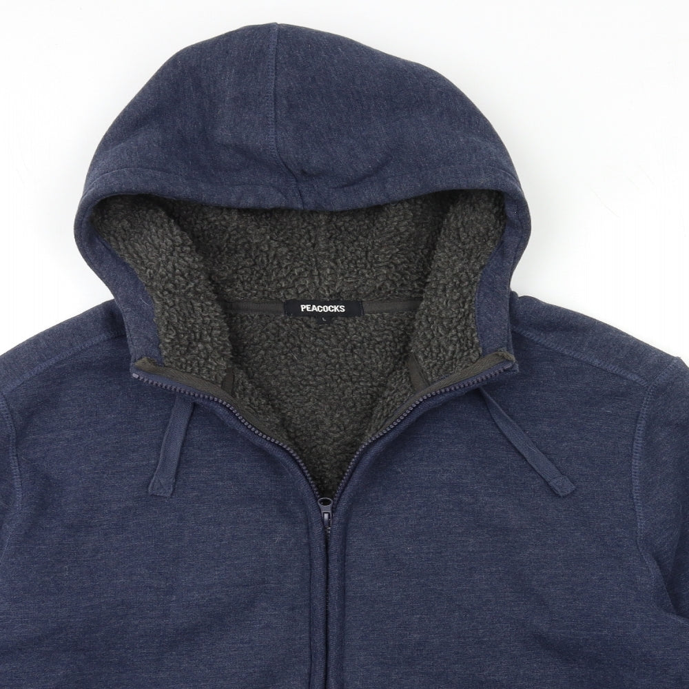 Peacocks Mens Blue   Full Zip Hoodie Size L