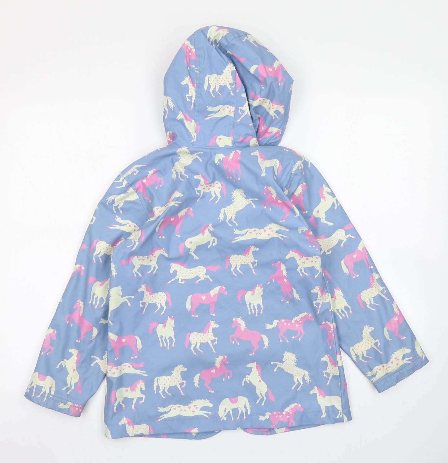 Hatley Girls Blue   Rain Coat Coat Size 7 Years  - Horse print