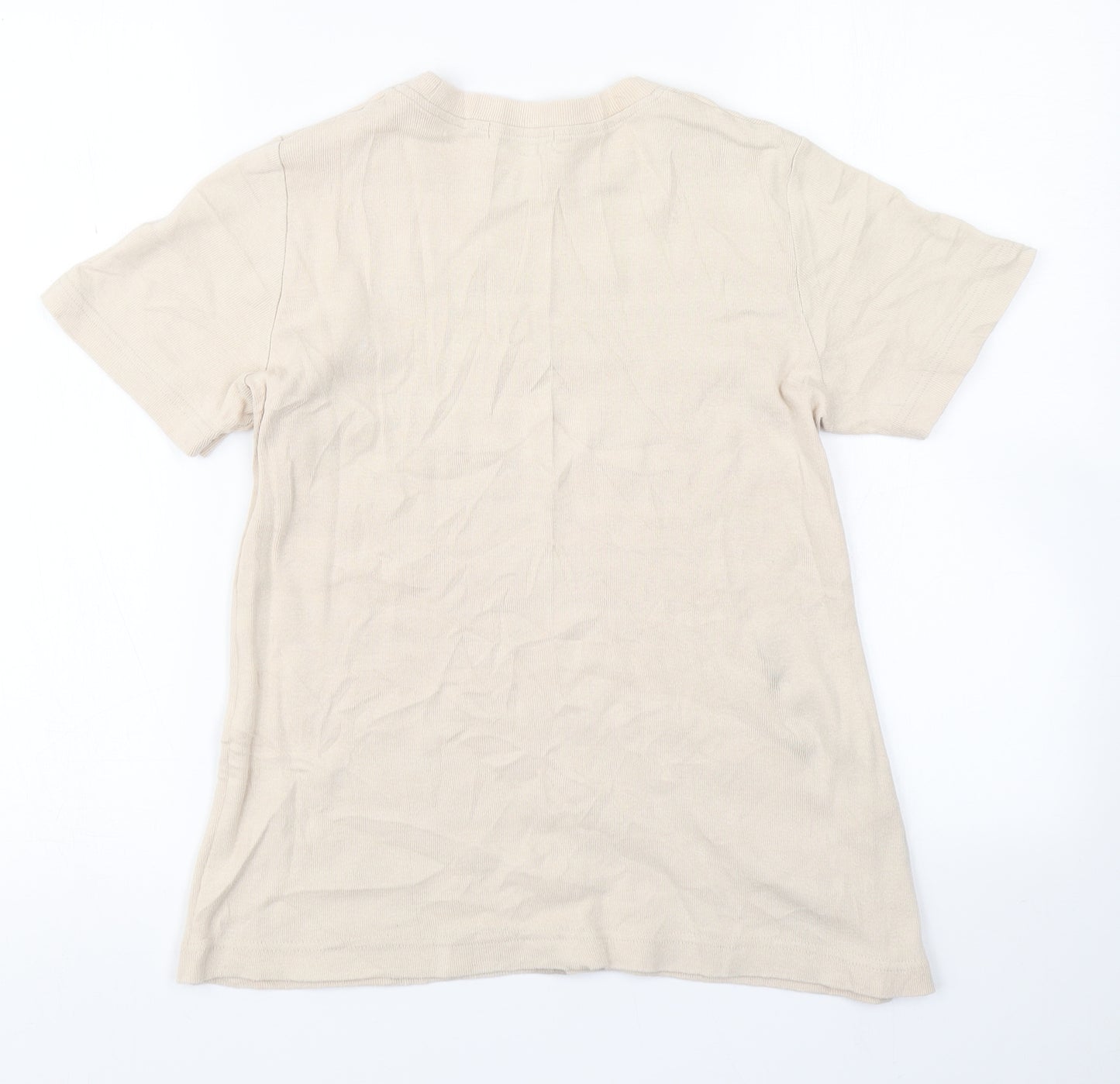 George Womens Brown Striped Knit Basic T-Shirt Size 12