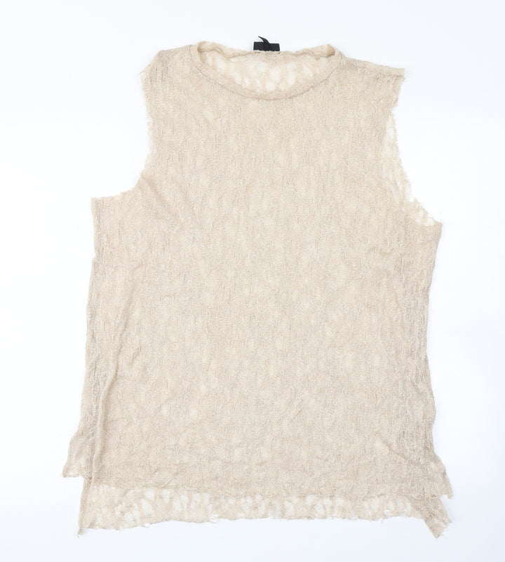 Topshop Womens Beige Basic Tank Size 16