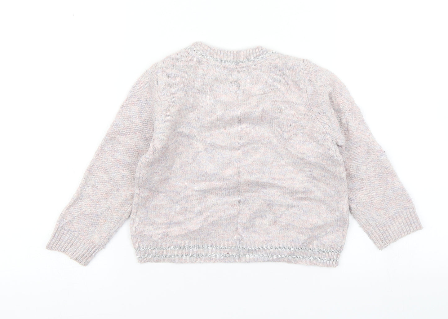 M&S Girls Pink  Knit Pullover Jumper Size 18-24 Months