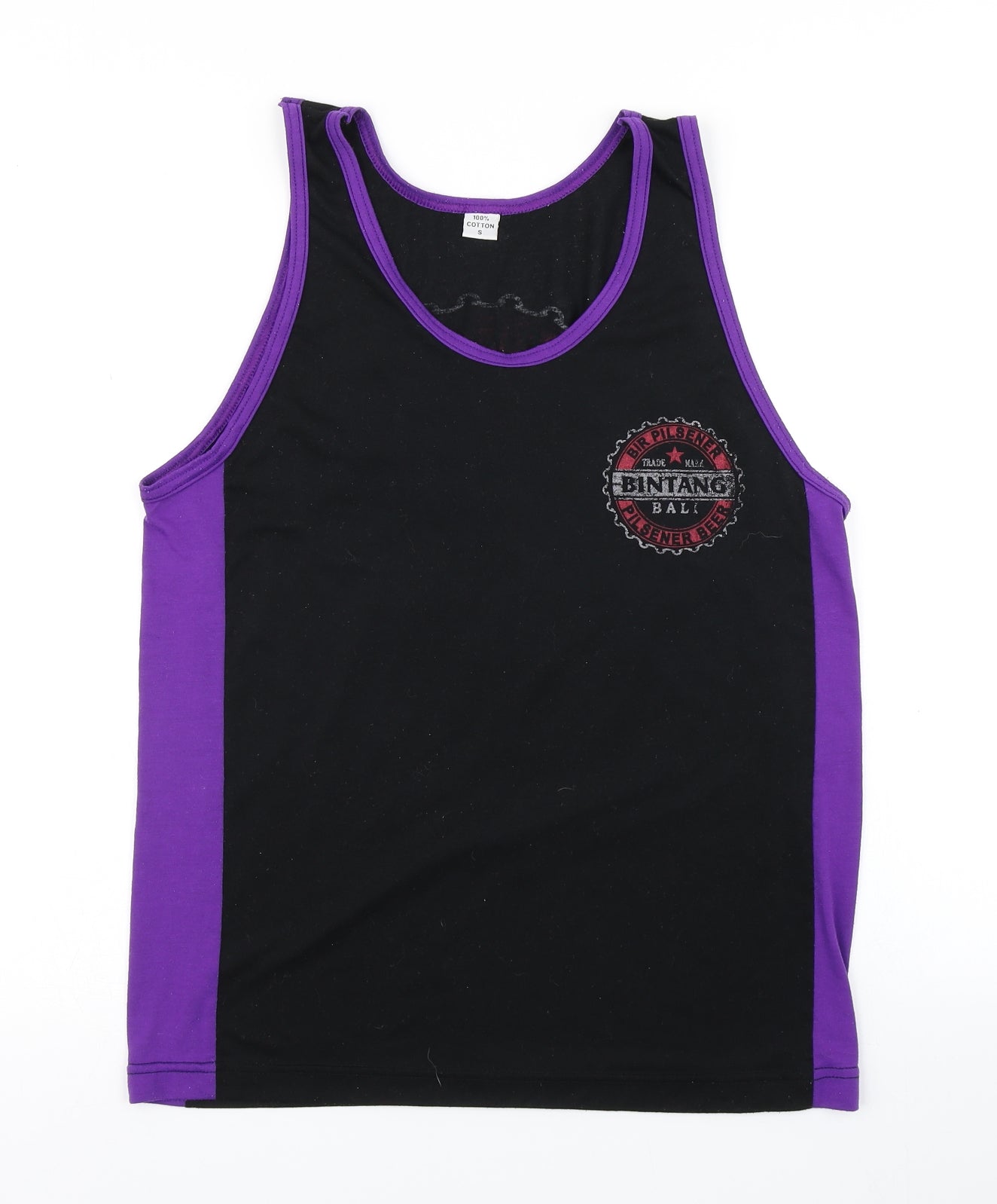 Pilsen Beer Womens Black Colourblock  Basic Tank Size S