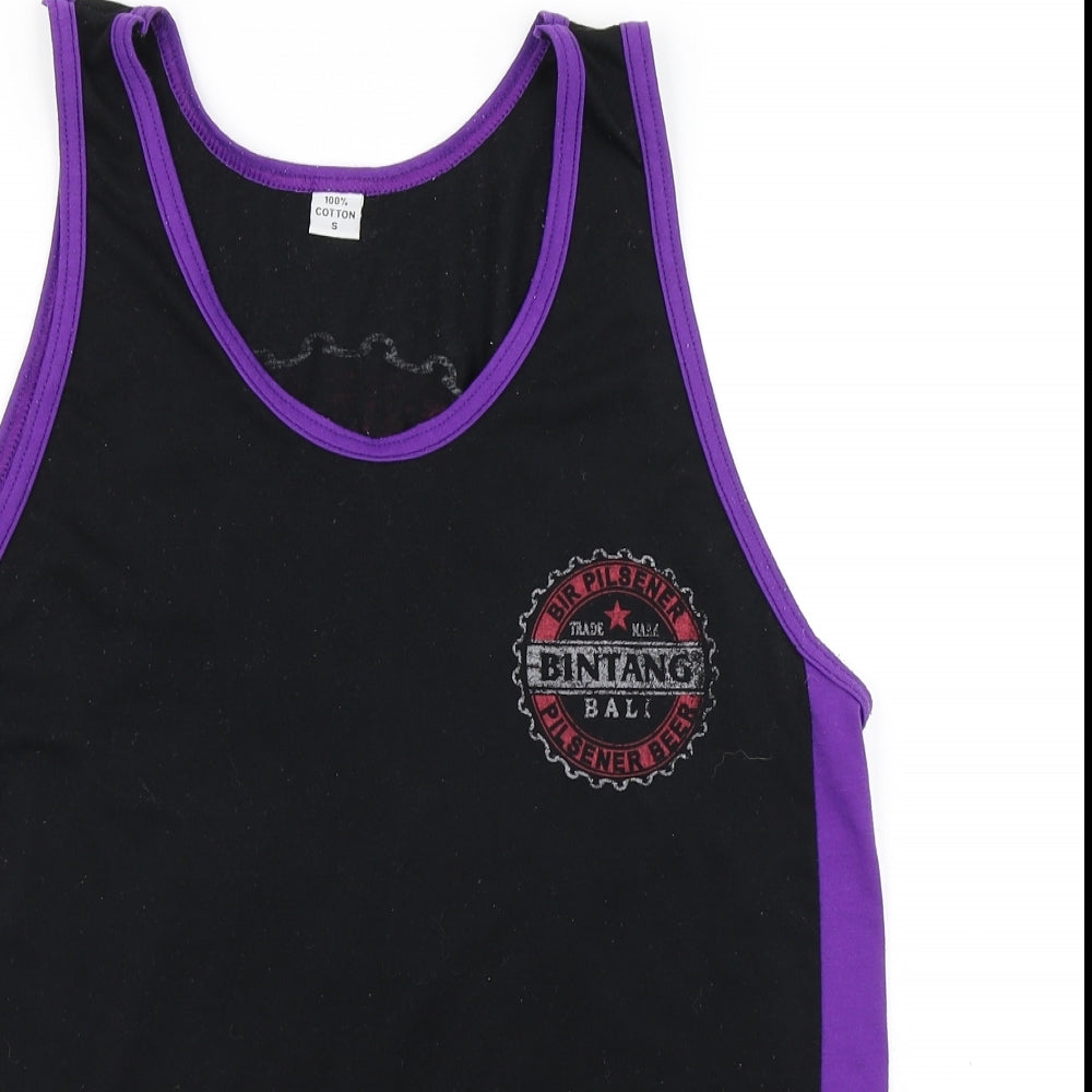 Pilsen Beer Womens Black Colourblock  Basic Tank Size S