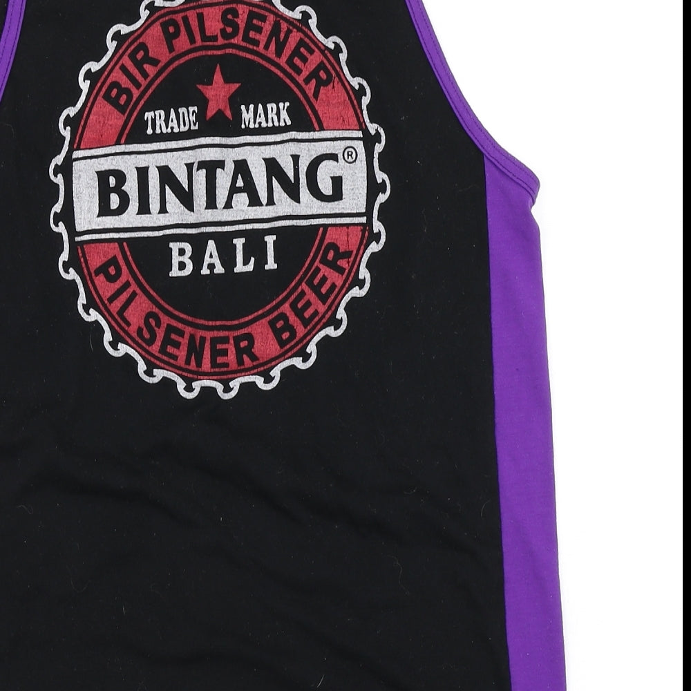 Pilsen Beer Womens Black Colourblock  Basic Tank Size S