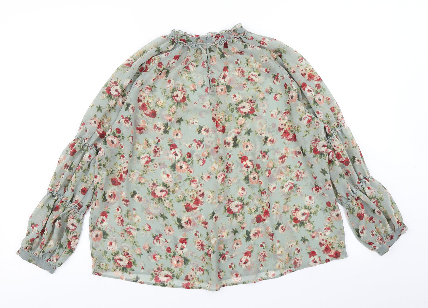 Zara Womens Blue Floral  Basic Blouse Size S