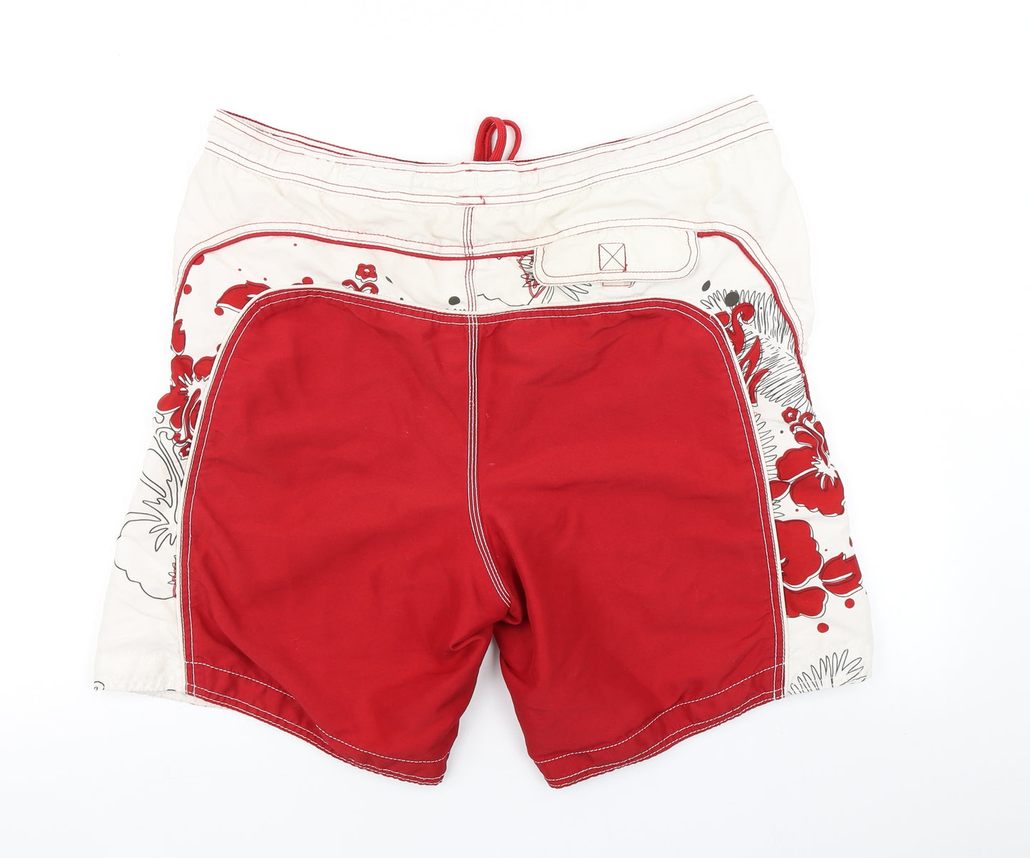 George Mens Red Floral  Athletic Shorts Size M