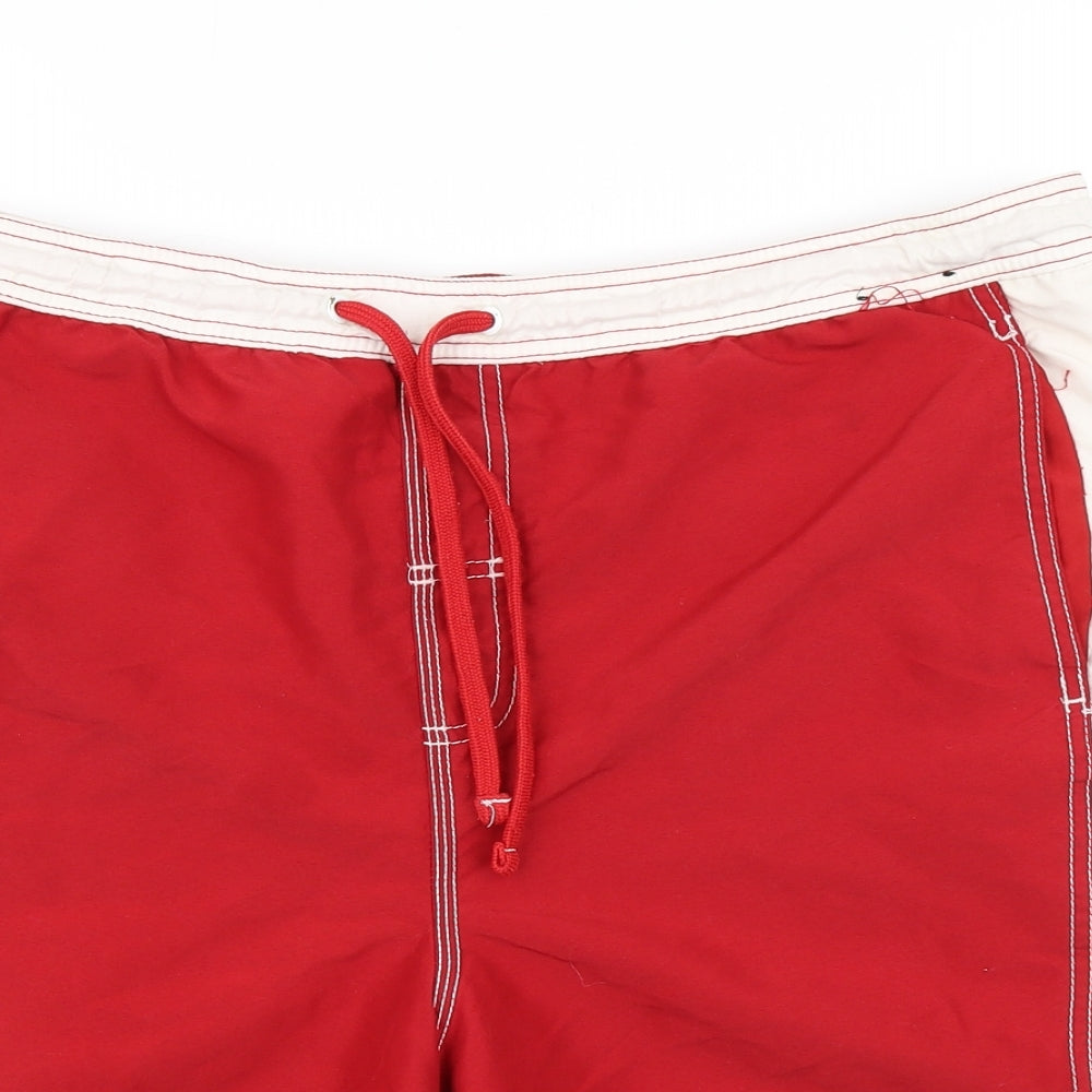George Mens Red Floral  Athletic Shorts Size M