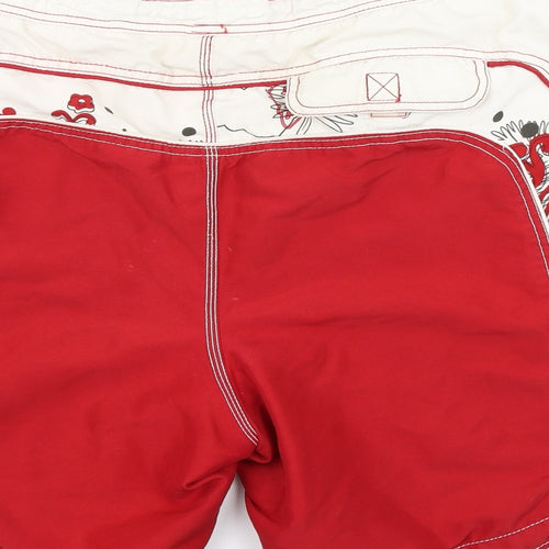 George Mens Red Floral  Athletic Shorts Size M