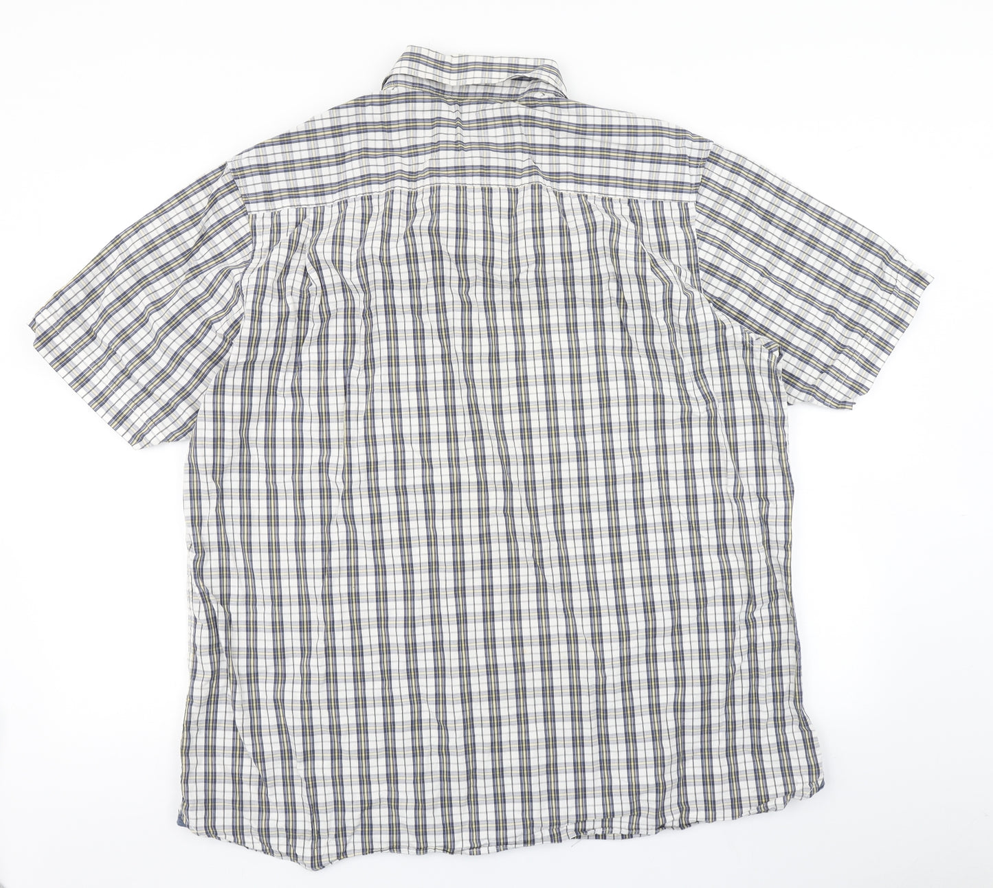 George Mens Blue Plaid   Button-Up Size 2XL