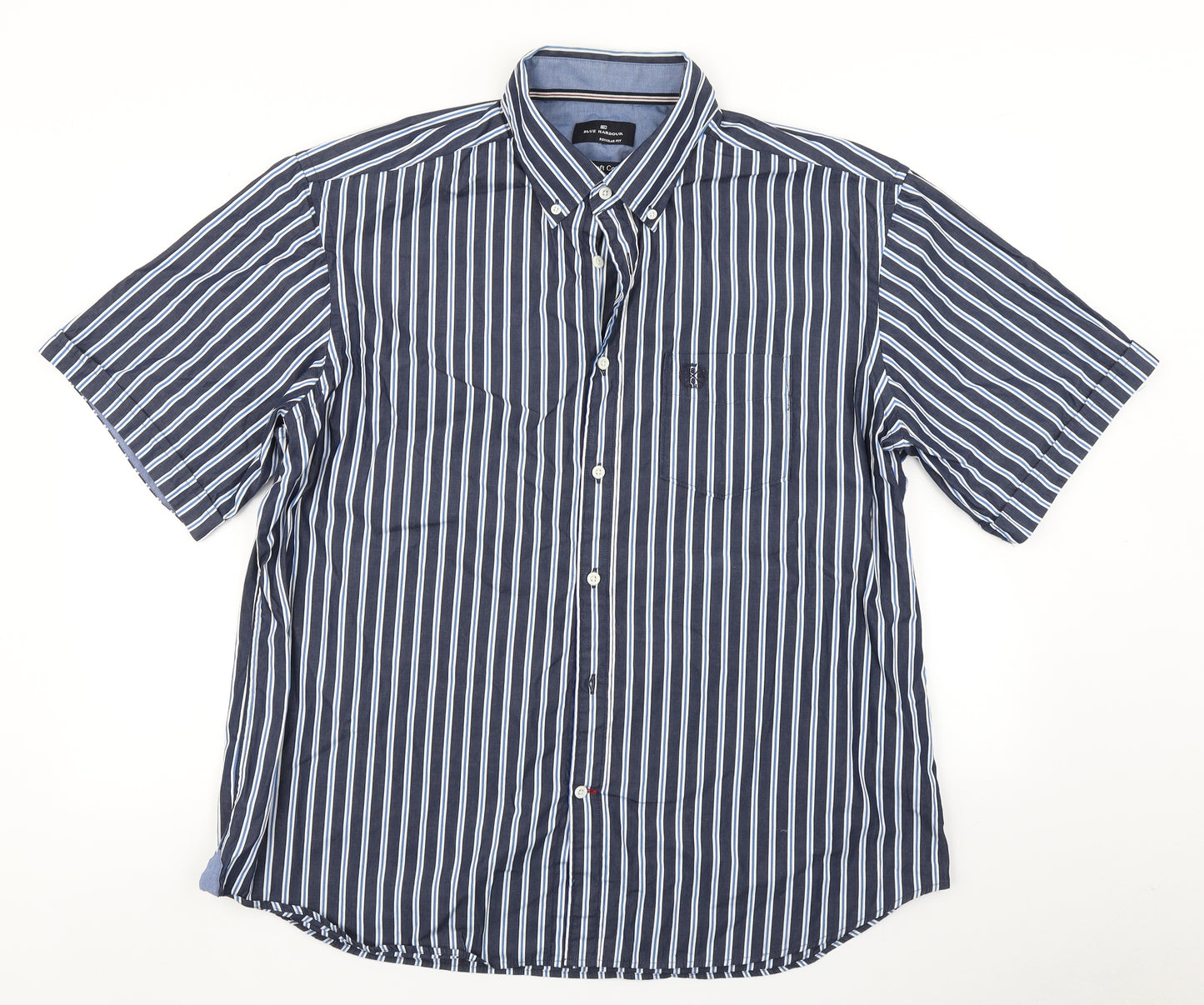 Vlue Harbour Mens Blue Striped   Button-Up Size 2XL