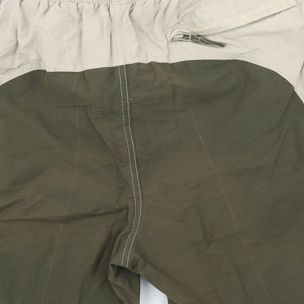 S Mens Green Colourblock  Athletic Shorts Size XL