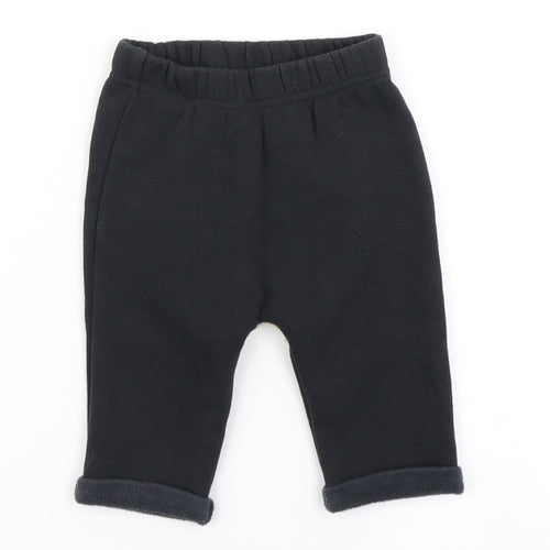 Nutmeg Boys Black   Jogger Trousers Size 3-6 Months  - Bear