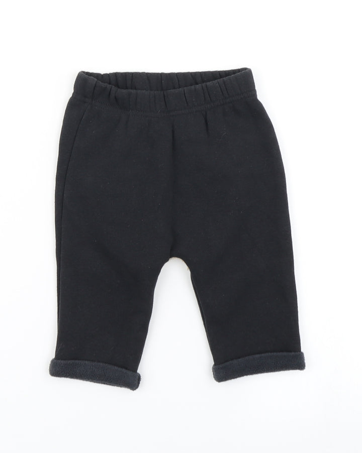 Nutmeg Boys Black   Jogger Trousers Size 3-6 Months  - Bear