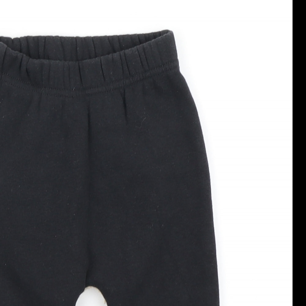 Nutmeg Boys Black   Jogger Trousers Size 3-6 Months  - Bear