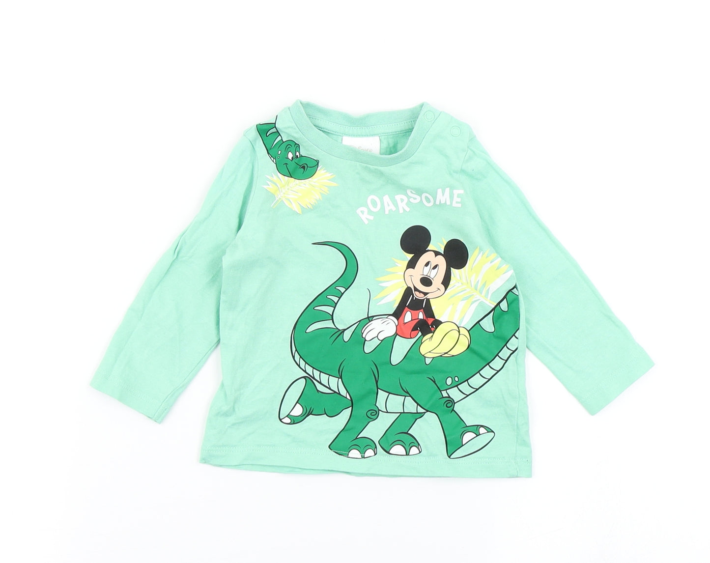 Disney Baby Boys Green   Basic T-Shirt Size 3-6 Months  - Mickey Mouse