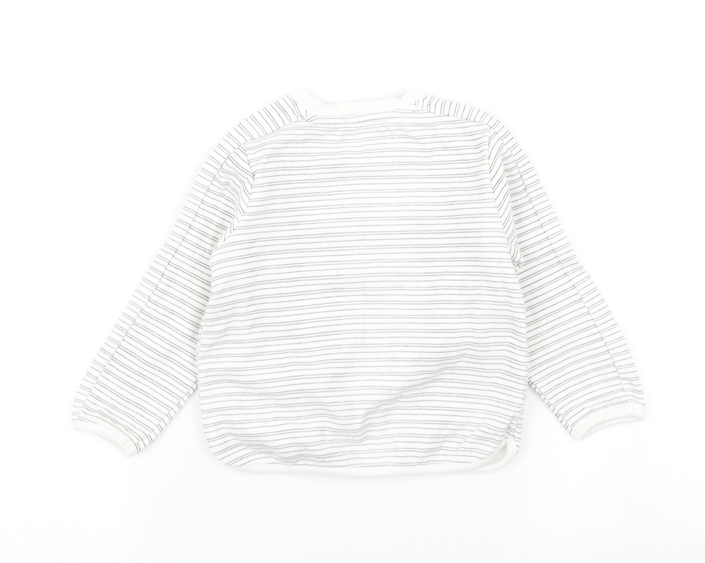F&F Boys White Striped  Basic T-Shirt Size 9-12 Months