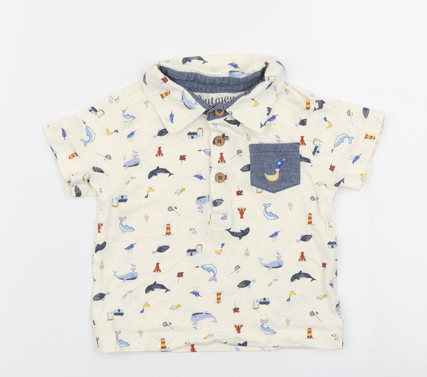 Nutmeg Boys Ivory   Basic Polo Size 9-12 Months