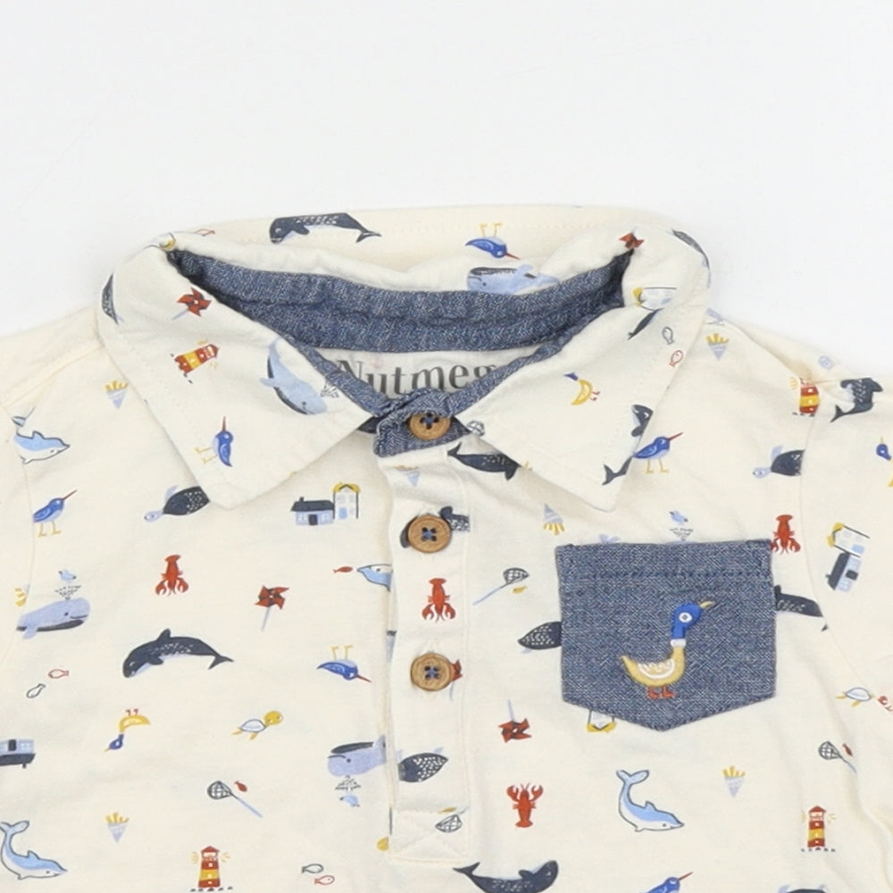 Nutmeg Boys Ivory   Basic Polo Size 9-12 Months