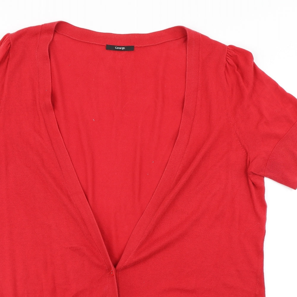 George Womens Red  Knit Cardigan Jumper Size 24