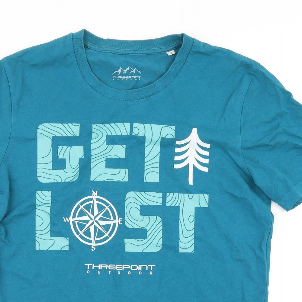 Three point Outdoor Mens Blue    T-Shirt Size S