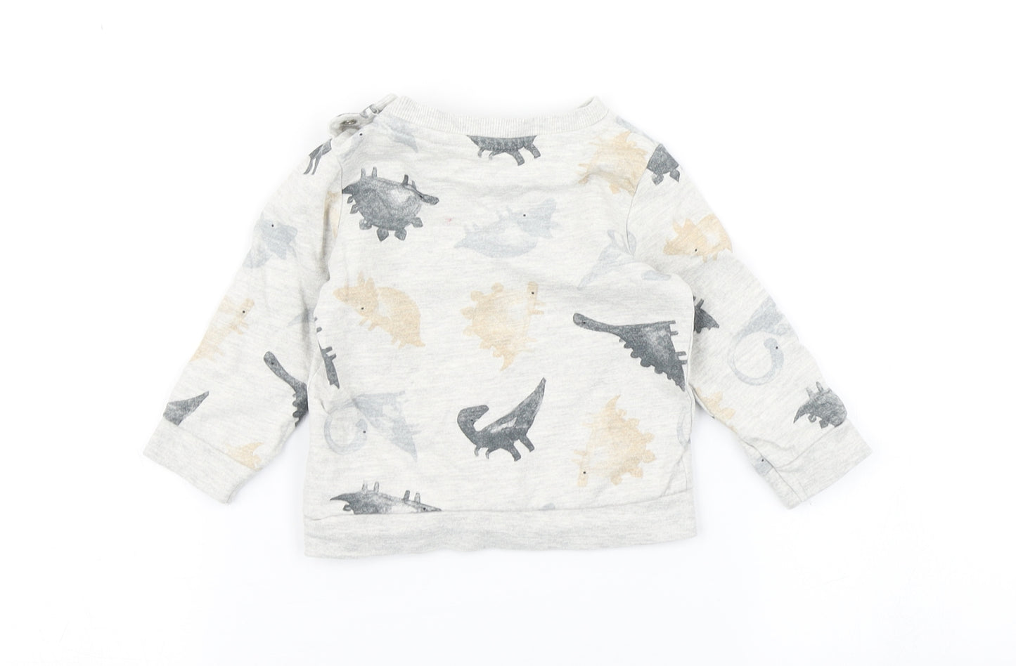 TU Boys Grey   Pullover T-Shirt Size 3-6 Months  - Dinosaur print