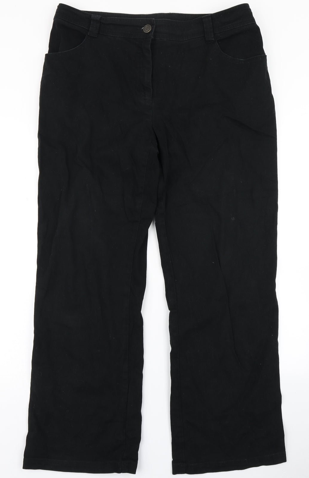 Roman Womens Black  Denim Straight Jeans Size 16 L28 in