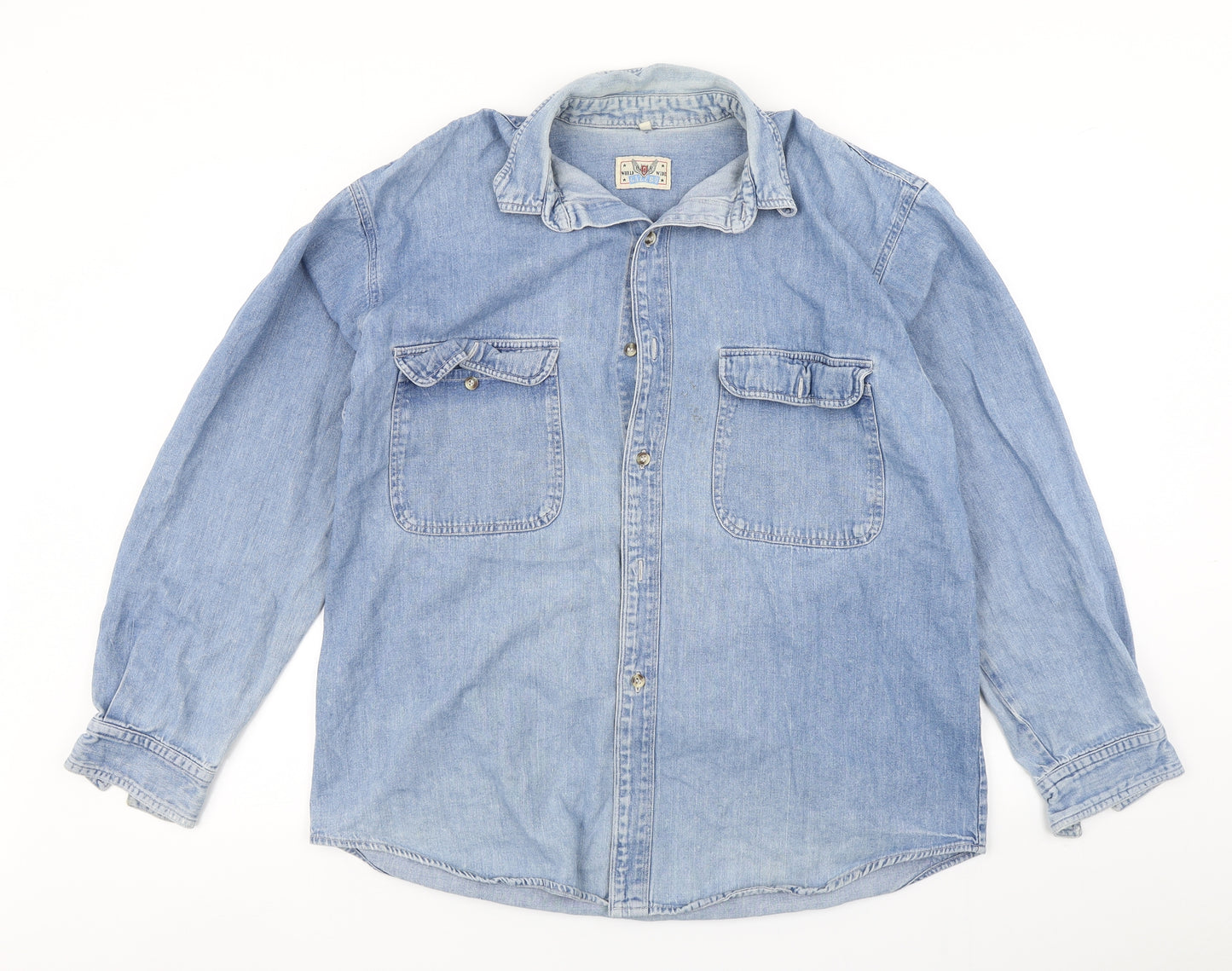 Gazebo Mens Blue  Denim  Button-Up Size M