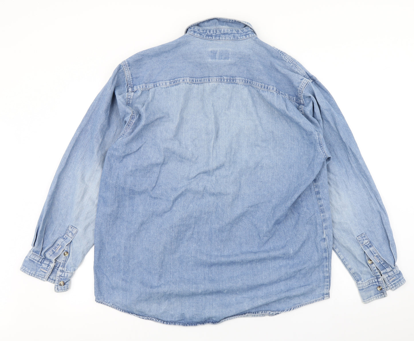 Gazebo Mens Blue  Denim  Button-Up Size M