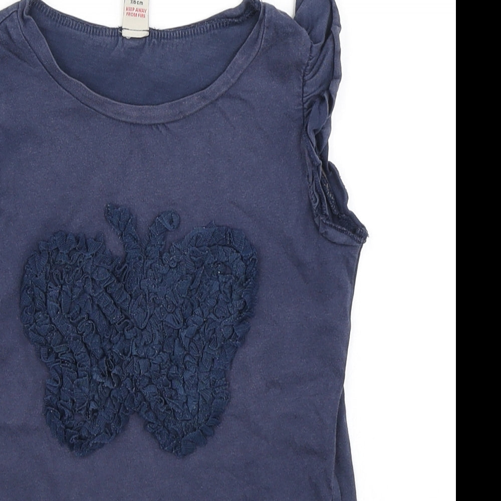 TU Girls Black   Basic T-Shirt Size 6 Years