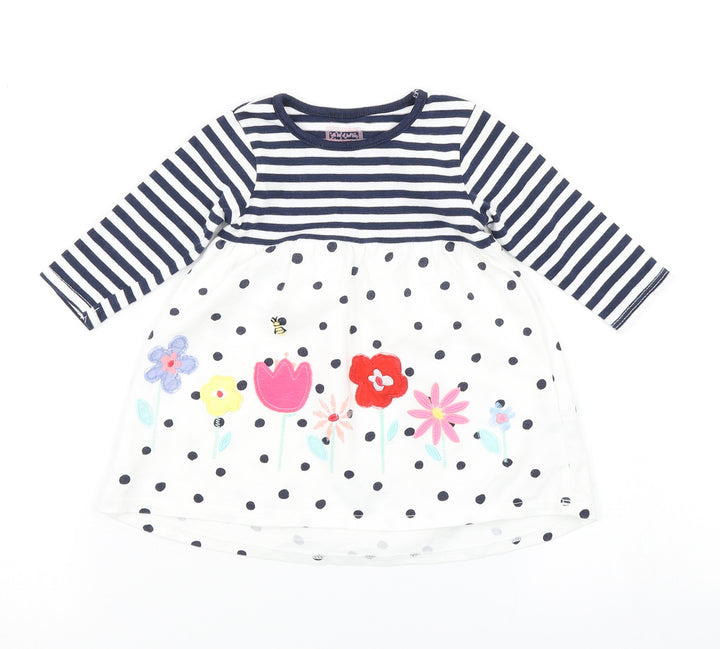 Bluezoo Girls Blue Striped A-Line Size 0-3 Months