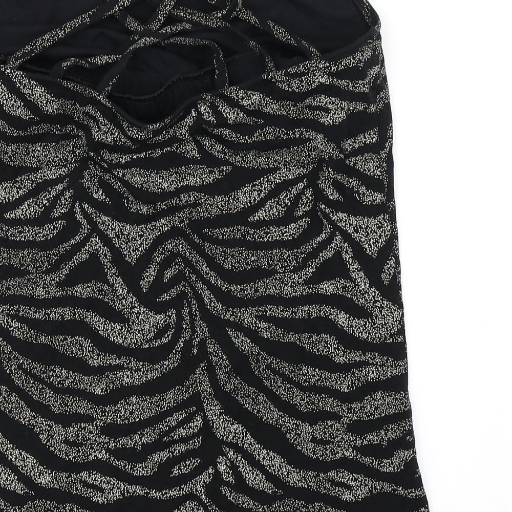 Step n Pump Womens Black Animal Print  Basic Tank Size M