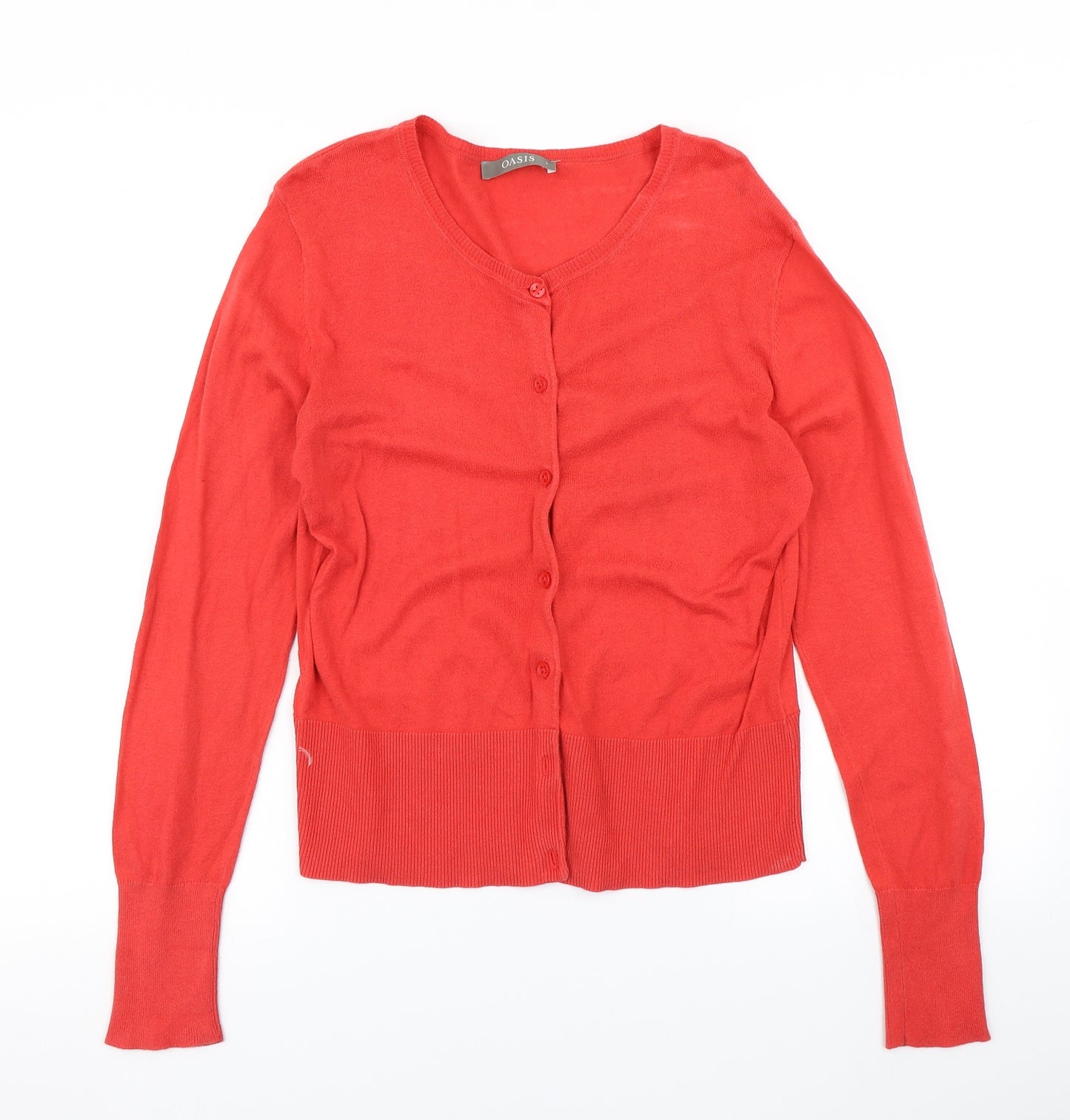 Oasis Womens Red  Knit Cardigan Jumper Size S