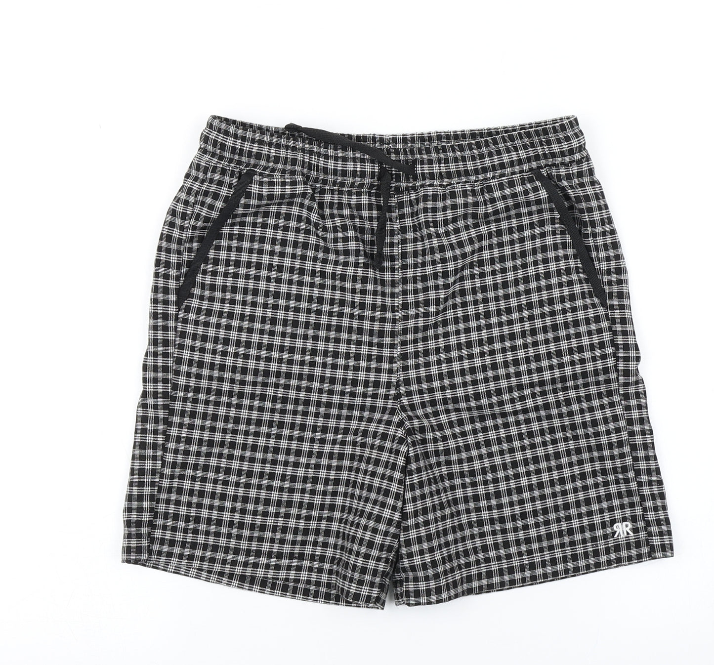 River Island Boys Black Check  Cargo Shorts Size 9-10 Years