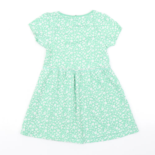 E-vie Angel Girls Green Floral  Skater Dress  Size 4-5 Years