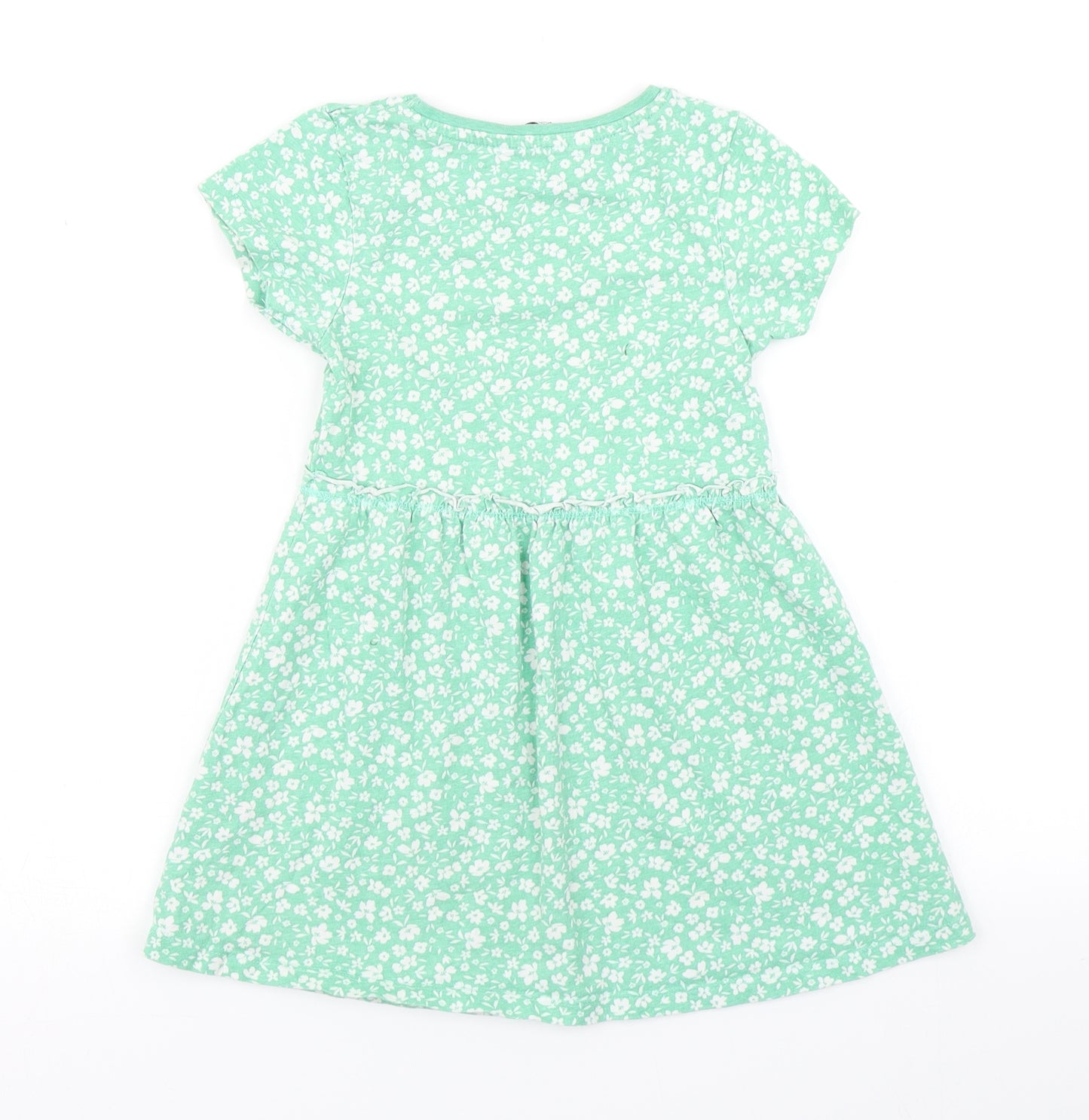 E-vie Angel Girls Green Floral  Skater Dress  Size 4-5 Years