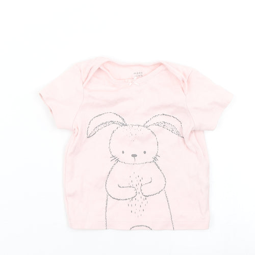 Fred & Flo Girls Pink   Basic T-Shirt Size 6-9 Months
