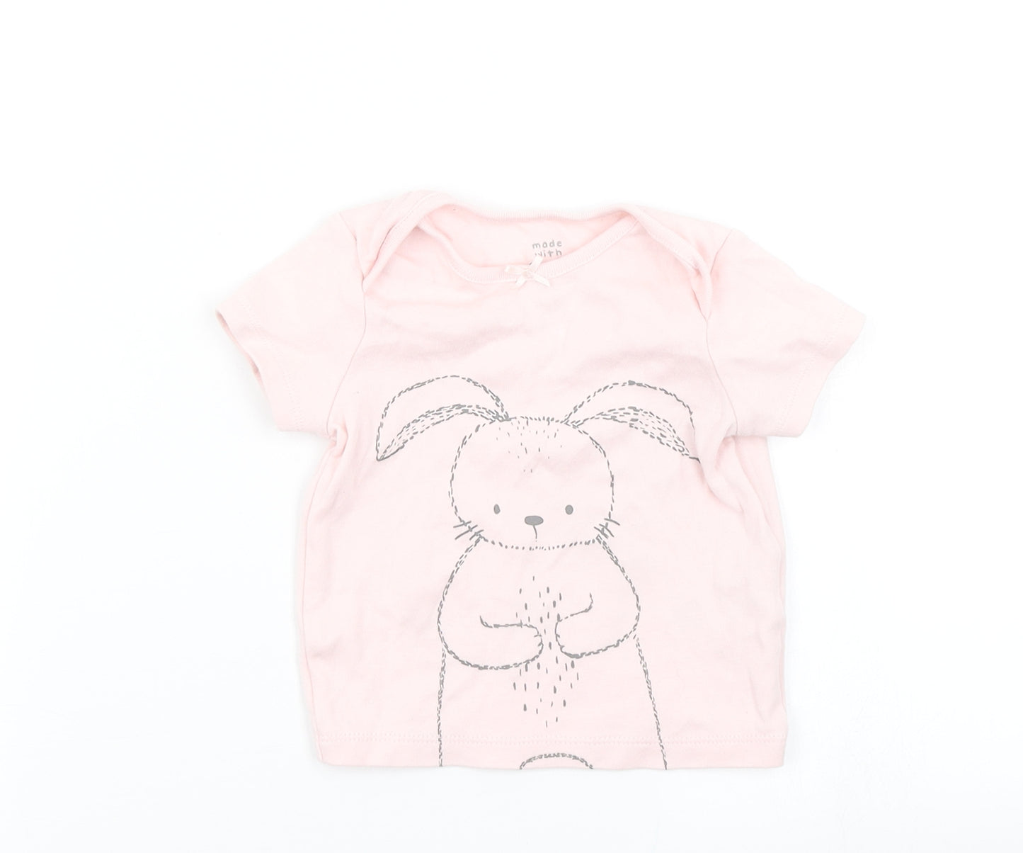 Fred & Flo Girls Pink   Basic T-Shirt Size 6-9 Months