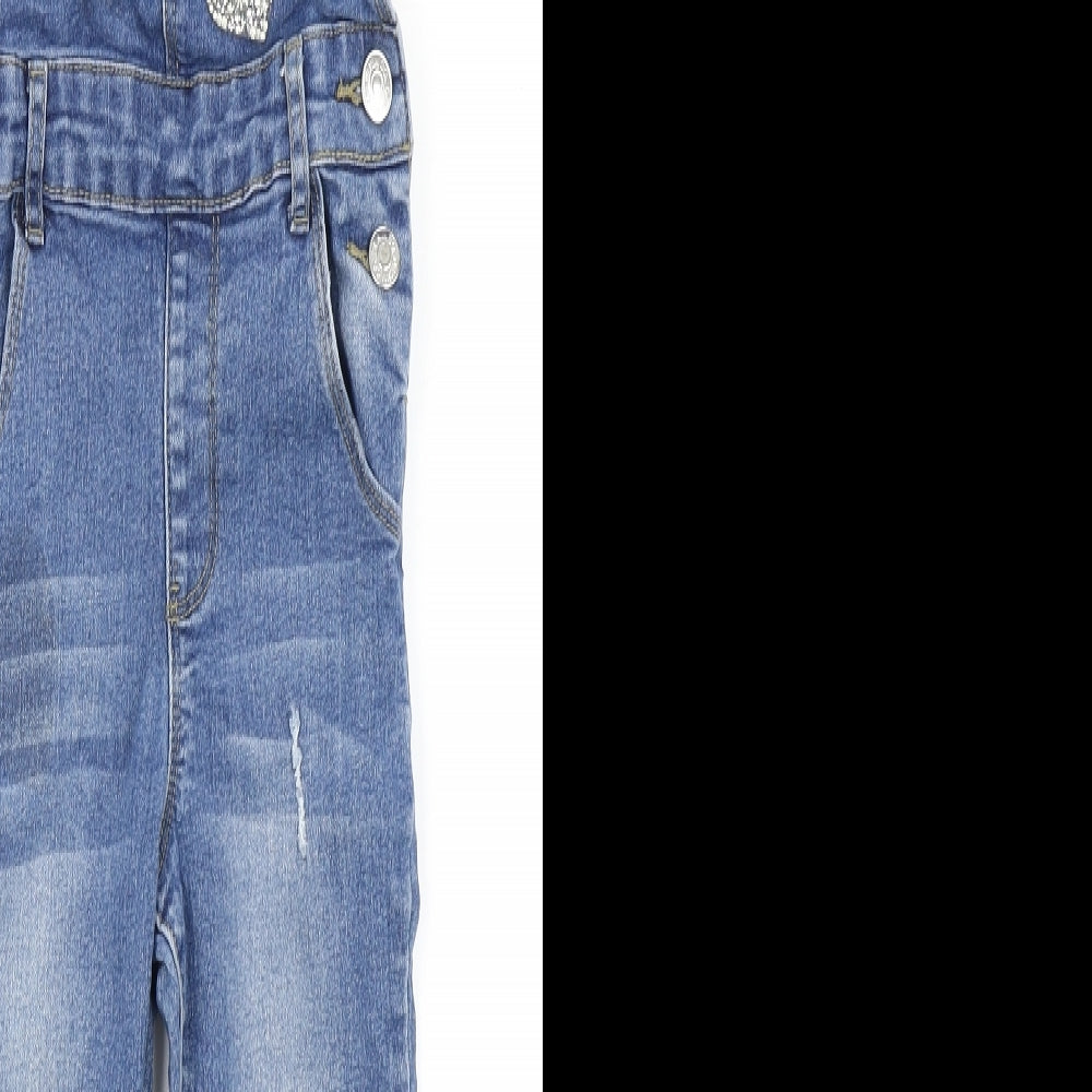 Denim Co Girls Blue  Denim Dungaree One-Piece Size 5-6 Years