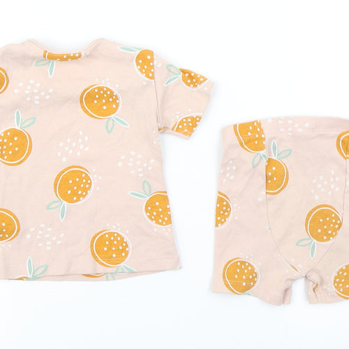 TU Girls Brown Polka Dot  Shorts Set Outfit/Set Size 6-9 Months  - Oranges