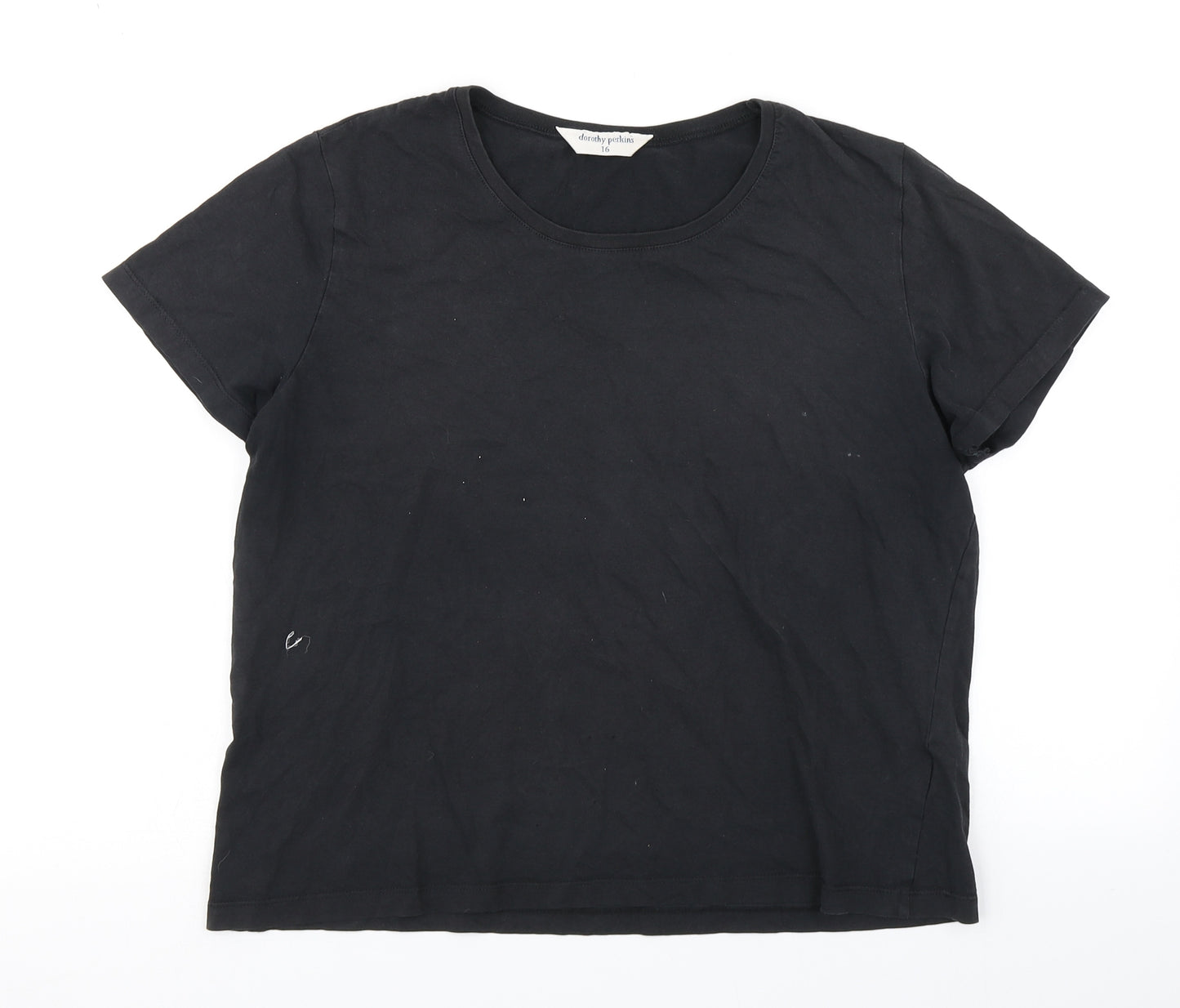 Dorothy Perkins Womens Black   Basic T-Shirt Size 16