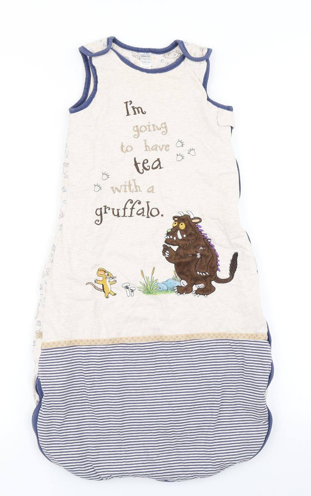 TU Baby Blue Striped  Coverall One-Piece Size 18-24 Months  - Grow Bag The Gruffalo
