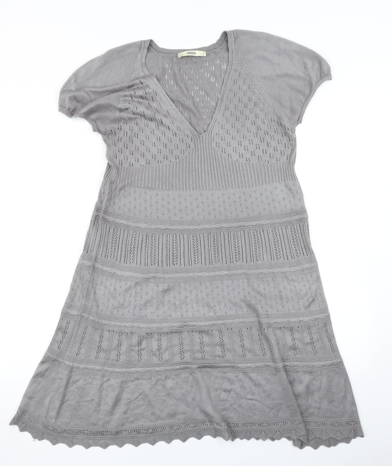 Oasis Womens Grey  Knit Skater Dress  Size S