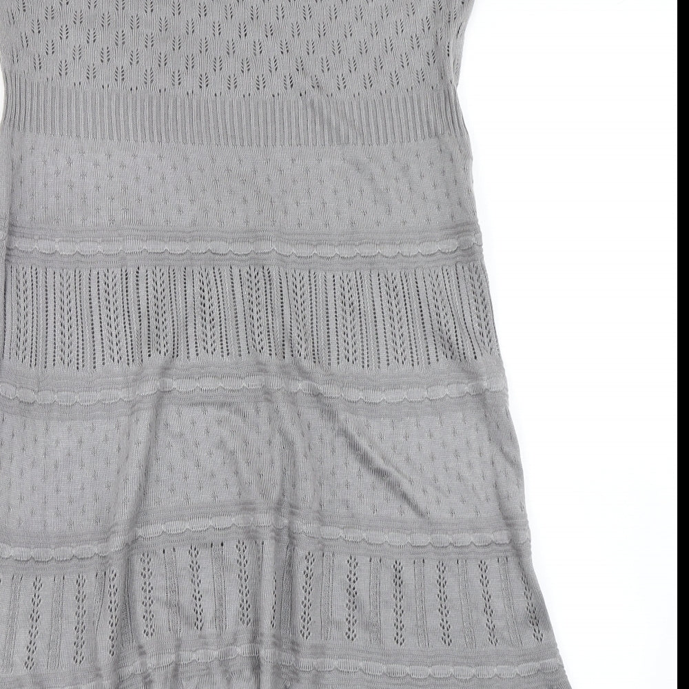 Oasis Womens Grey  Knit Skater Dress  Size S