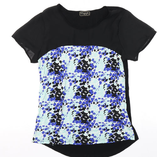 Originals Womens Blue Floral  Basic T-Shirt Size 10