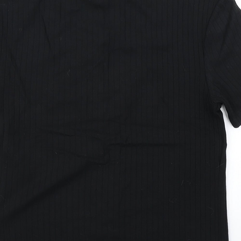 Miss Selfridge Womens Black   Cropped T-Shirt Size 6
