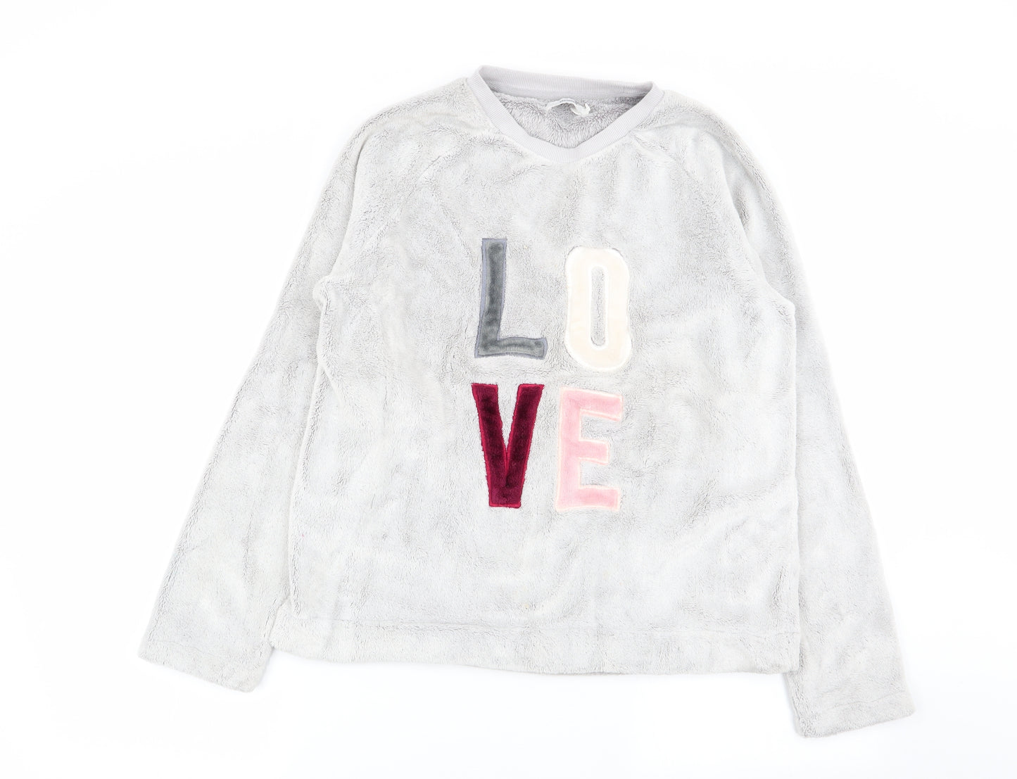 John Lewis Womens Grey Solid  Top Pyjama Top Size M