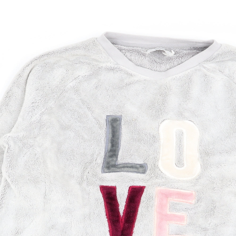 John Lewis Womens Grey Solid  Top Pyjama Top Size M